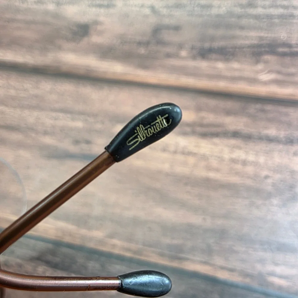 Silhouette V 6069 Rimless Eyeglasses Bronze Cat Eye Frames Austria 19-140-40